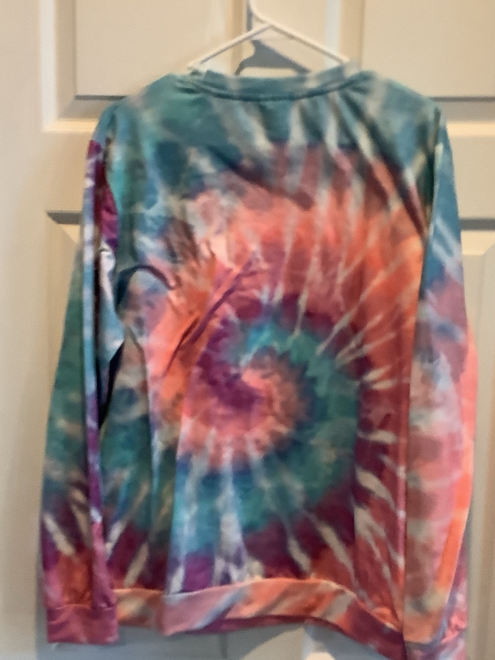 Simply Southern Tie-Dye 'Happy Vibes' Pullover in Pink, Blue, Purple - Picture 5 of 6